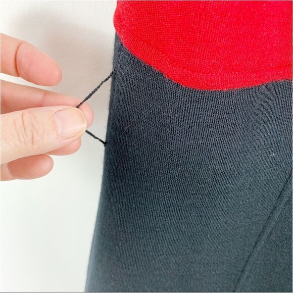 Ricki Freeman for Teri Jon Red/Black Wool Color Block Wool Sheath Career Dress - Picture 5 of 12